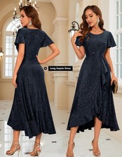 Damen abendkleid lang glitzer - abendkleid,