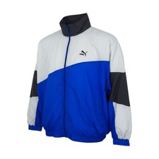 Puma Vintage Jacke Herren M Blau Windbreaker Training Jacke Retro Windjacke 