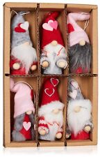 6 Deko Zwerge Wichtel Herz Anhänger Filz Gnome 10cm Valentinstag Hochzeit Liebe