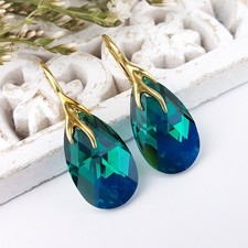 Damen gold ohrringe - gold, swarovski