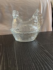 Butterhuhn Henne Aufbewahrung Deckeldose Pressglas Glas Glashuhn Huhn