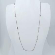 Collier / Kette mit 0,25ct TW-si Brillant in 750/18K Weißgold 54,5 cm