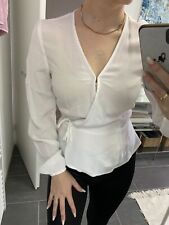 Wickelbluse H&M 34 Damen Weiß