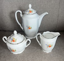 Kaffeekanne - Zuckerdose - Milchkännchen - Bavaria - Porzellan - Goldrand