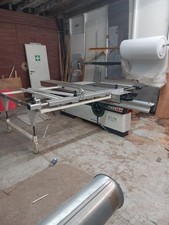 Formatkreissäge Druckbalkensäge Plattensäge mit Vorritzer und Druckbalken 45/90°