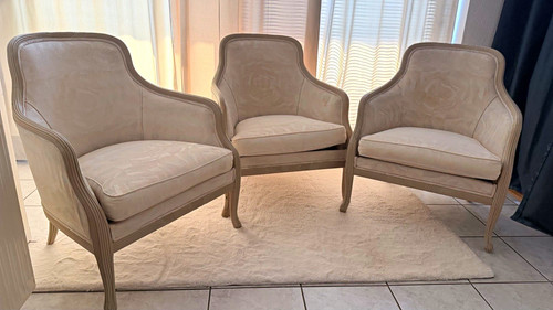 3er set sessel - sessel, beige