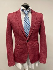 JEEL JEANS WEICHER BLAZER BAUMWOLLMISCHUNG IN ROT 38 L STRETCH SLIM NEU OHNE ETIKETT (090)