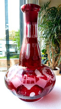 XL große Glas Vase - BÖHMEN  Egermann ANTIK 1900 -dekorativ- Höhe 30 cm - 1,8 kg