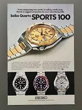 Seiko Sports 100 Quartz SQ Original 1978 Vintage Watch Ad Werbung Reklame