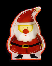 NIKOLAUS- WEIHNACHTSMANN - GLASSCHALE - SCHALE  - 20 x 14 cm