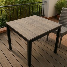 Gartentisch Balkontisch Terassentisch 90x90 cm Alu Wood Holz Optik 2. Wahl