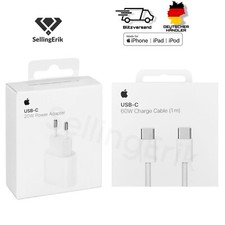 Original Apple 20W Power Adapter &1m 60W USB-C Ladekabel Ladegerät iPhone 17 16