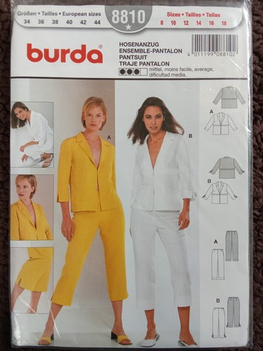 Burda 8810 hosenanzug - 8810, blazer