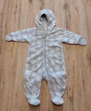 Baby Fleece Overall Anzug grau