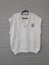 Vintage Adidas Pullunder Gr. 52 Weiß V-Neck  Tennis Strick L XL 90s Retro 