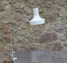 Mid Century Schreibtischlampe Hurka 60er Vintage Klemmlampe Metall Design