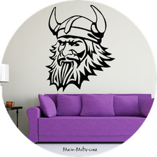 Wandtattoo Wikinger mit Helm