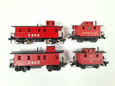 4x FLEISCHMANN H0 US Waggons 1434 5800 Caboose Pennsylvania & 1435