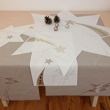 PLAUENER SPITZE ® Tischwäsche WEIHNACHTEN  STERN Deckchen Tischdecken