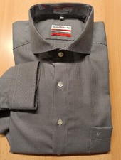 Herren Hemd MARVELIS 18 46 modern Fit Bügelfrei HAIFISCH grau meliert neu 123