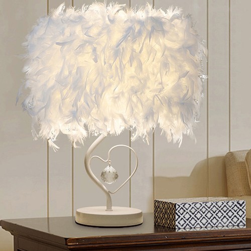 Weiße feder tischlampe - feder,