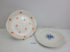 2x Kuchenteller VEB Steingut Sörnewitz Keramik Punkte Blumen Küche Deko #2511525