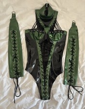 DeMaSk  Laced Leotard +gloves