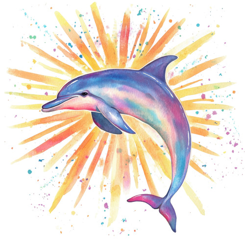 Wandtattoo aufkleber delphin - aufkleber,