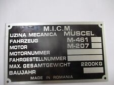 Typenschild Schild S87 ARO M-461 M.I.C.M. Muscel Gaz 69