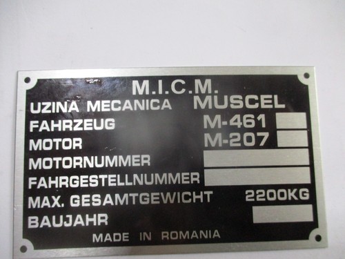 Typenschild schild s87 - typenschild, aro