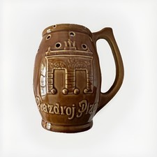 Keramik Bierkrug, original Brauereikrug, Lochkrug, Scherzkrug, Sammlerstück.