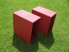 2 Stück Schallplatten LP Ständer Box rot weinrot dunkelrot für je ca. 40 LP's