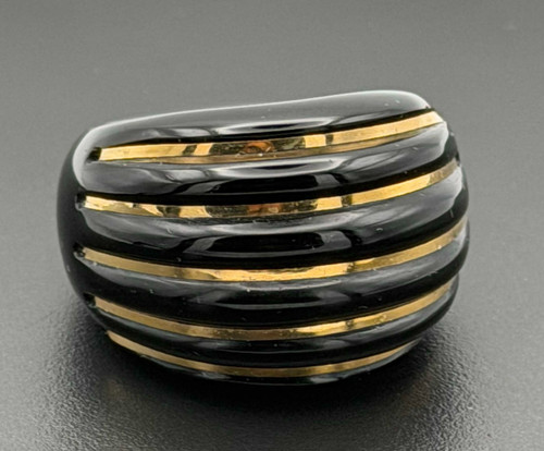 Vintage schwarzer onyx 14k - vintage,