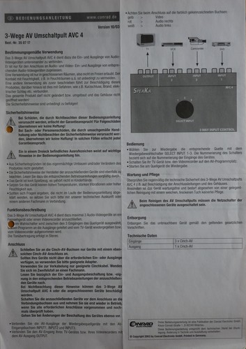 Bedienungsanl av - bedienungsanl.:,