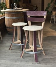 Barhocker aus Weinfassdauben "konkav"