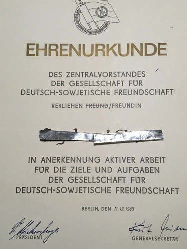 Ddr ehrenurkunde deutsch - ehrenurkunde,