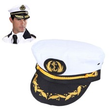 Kapitänsmütze Marine Mütze weiß Kapitän KW 56-60 cm für Herren Kostüm-Zubehör
