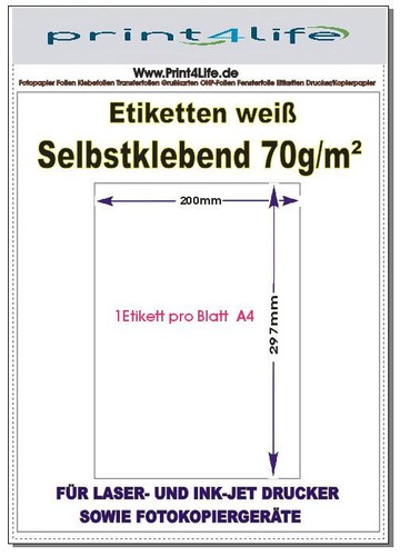 1000x klebefolien inkjet - a4,