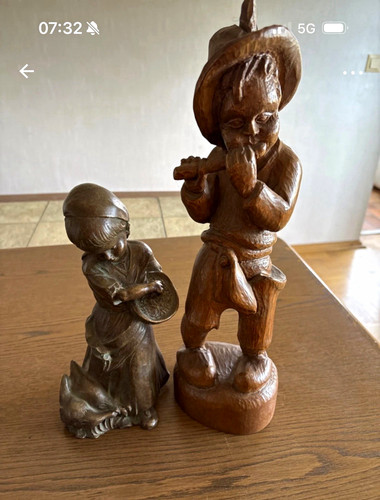 2er set holzfiguren musiker - holzfiguren,