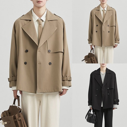 Kurzer trenchcoat für herren - kurzer,