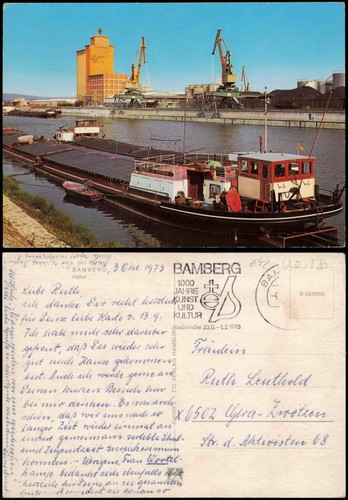 Ansichtskarte bamberg hafen - ansichtskarte,