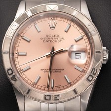 Rolex Datejust 16264 Turn-O-Graph Blende Uhr 36mm Lachs Rosa Zifferblatt