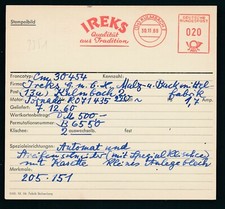 S2351) Francotyp AFS Stammkarte 1960 Kulmbach IREKS Malz- u.Backmittel-Fabrik >