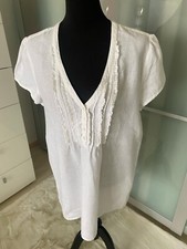 Pia Jessen Department Damen Leinen Bluse Größe:44,Farbe:Weiß,Obermaterial:Leinen