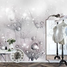 Fototapete Blumen Pusteblume Wohnzimmer Schlafzimmer Grau Vlies Tapete 9432a