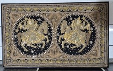 Wandbehang Wandteppich Kalagas gerahmt 94 cm x 57 cm Bangladesch