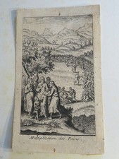 FRANZÖSISCHE SCHULE XVII GRAVUR JESUS CHRISTUS BROTEVERMEHRUNG BIBEL 1700