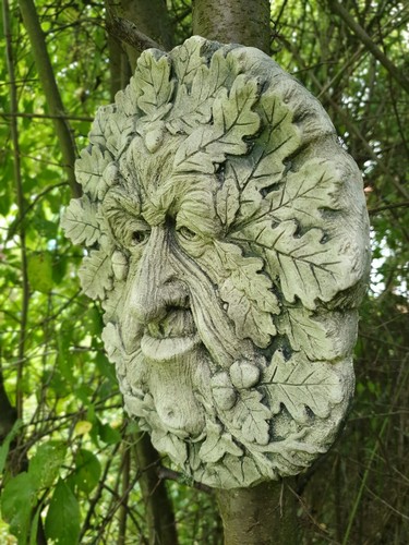 Steinfigur greenman wand - steinfigur,,