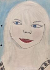 Porträt Frau mit rotem Lippenstift Joachim Cordsen Berlin beidseitig Zeichnung