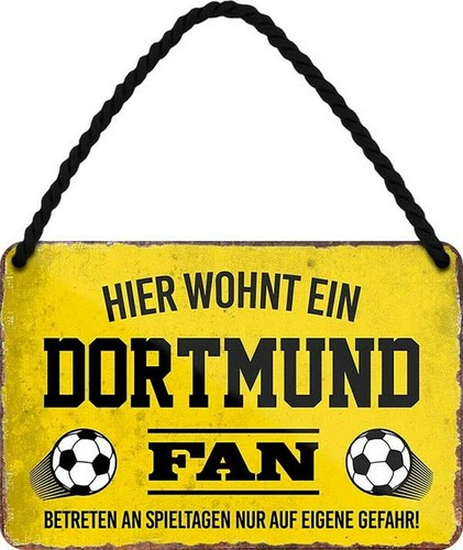 Blechschild fußball hier - blechschild,